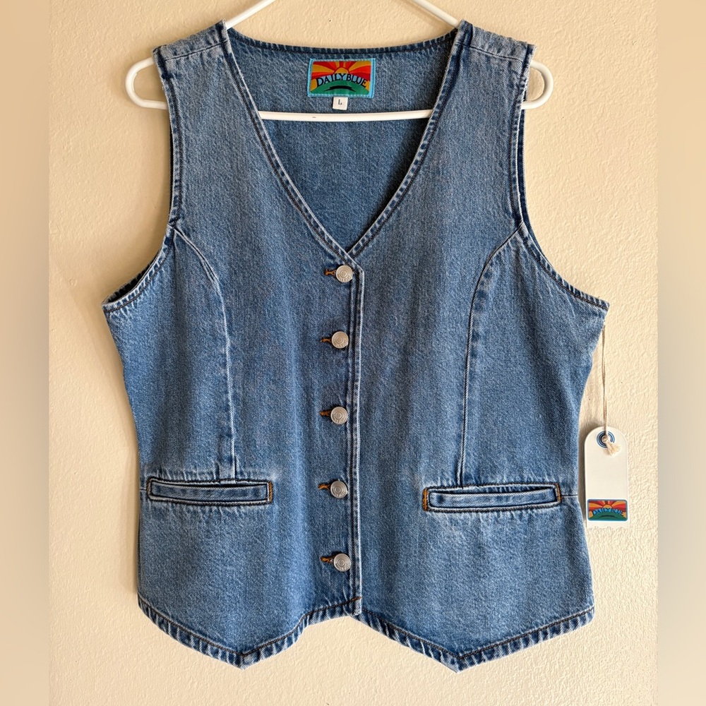 AG Adriano Goldschmied Blue Denim Vest NWT